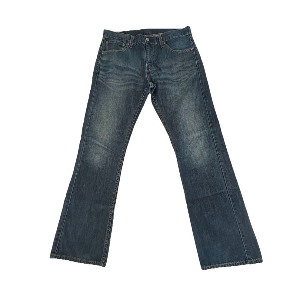 Levi’s 527 Bootcut Jeans Men’s 33x32 Blue Medium Wash Distressed Fade Denim